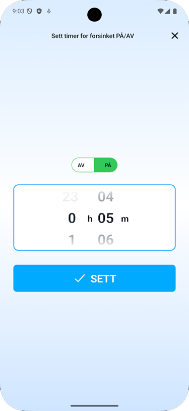 Skjermbilde av timer-funksjon